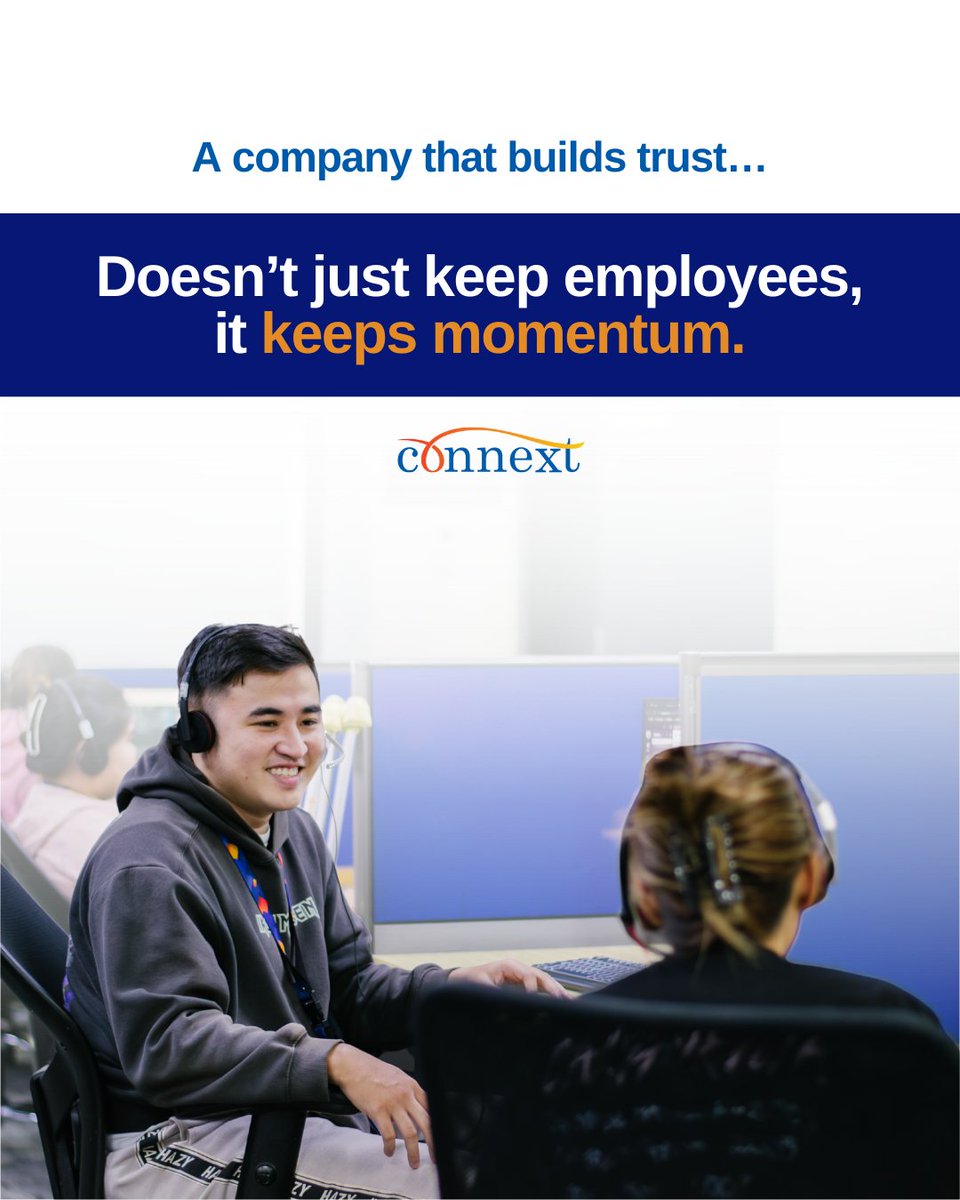 ConnextPh's tweet image. A company that builds trust doesn’t just keep employees—it keeps momentum.

Discover how Connext helps companies scale with offshore teams that thrive.

Book your free planning session: hubs.ly/Q03gYsV-0
#Connext #Offshoring #Leadership #Growth