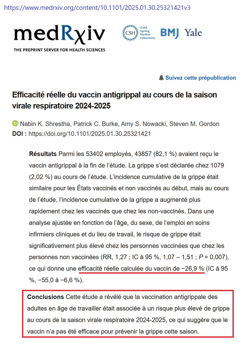 J'en profite pour rappeler les dernières données concernant l'efficacité du "vaccin" contre la grippe 🤷‍♂️