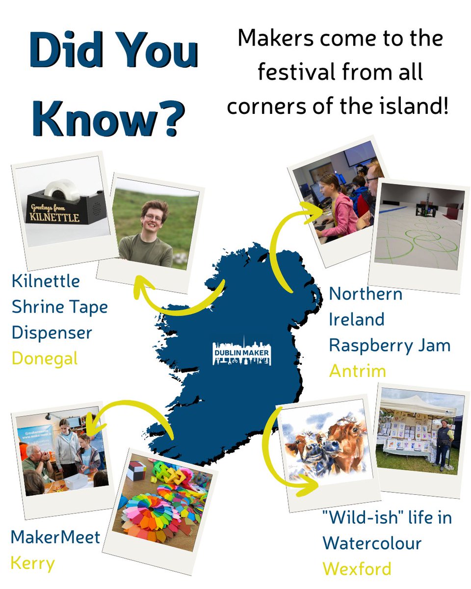 Makers come from all over the island of Ireland to take part in Dublin Maker Festival! 

With over 90 different groups taking part, makers form across the island come together and each bring their own unique flair!

30th &amp; 31st August, Leopardstown Racecourse - join us!
