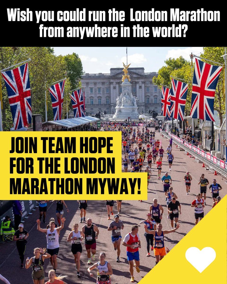26.2 miles. Your way. 💥

Join us for the #LondonMarathonMyWay and help get separated children Back to Family!

🎽 Free Team Hope Top
🏅 London Marathon medal
📍 Run anywhere

hopeandhomes.org/get-involved/e…

#LondonMarathonMyWay #TeamHope #VirtualMarathon