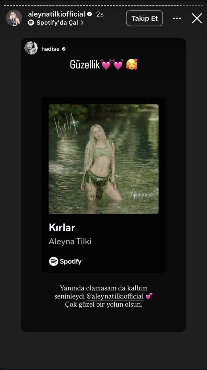 Aleyna Hadiseyi album lansmanina cagirmis Hadise de destek hikayesi paylasmis. ee noldu atip tutuyodunuz Hadise soyle boyle yapti diye :D