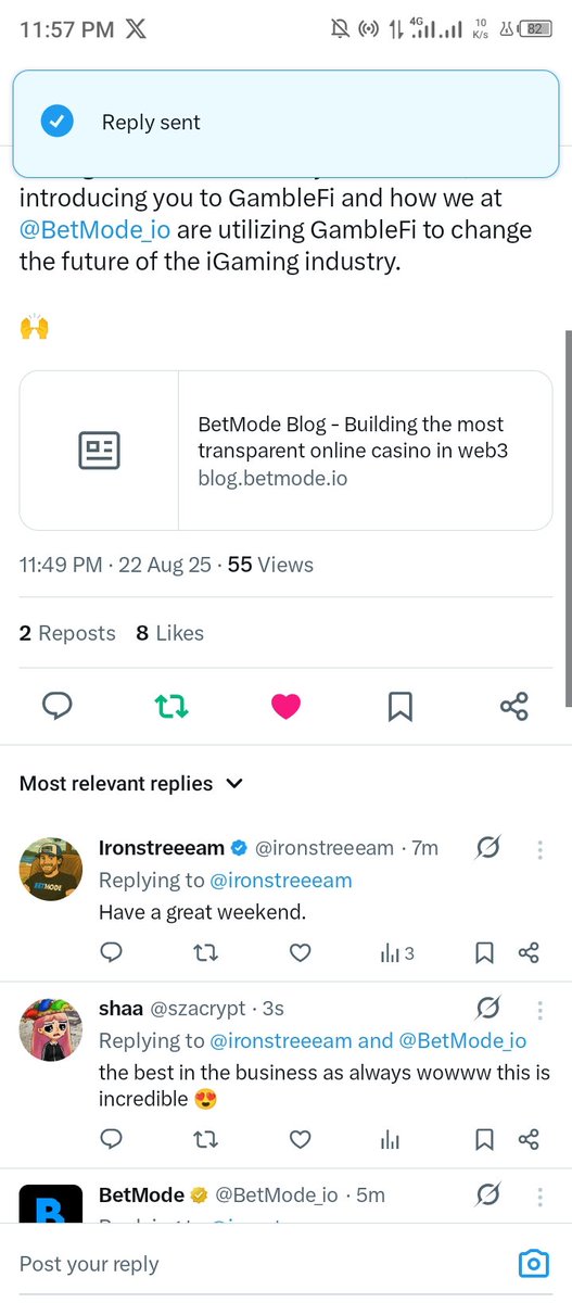 shaa (@szacrypt) on Twitter photo <a href="/BetMode_Barry/">BetMode Barry</a> <a href="/ironstreeeam/">Ironstreeeam</a> <a href="/BetMode_io/">BetMode</a> immm a barry soldier ๐ซถ๐ป๐ซก thankyouuu barry I ACTUALLY READ THE BLOG TOO ๐ thankyou so muchhh and have blessed dayyy.
i am ready to receive my first win from you ๐๐ป๐ <a href="/BetMode_Barry/">BetMode Barry</a> <a href="/ironstreeeam/">Ironstreeeam</a> <a href="/BetMode_io/">BetMode</a> immm a barry soldier ๐ซถ๐ป๐ซก thankyouuu barry I ACTUALLY READ THE BLOG TOO ๐ thankyou so muchhh and have blessed dayyy.
i am ready to receive my first win from you ๐๐ป๐