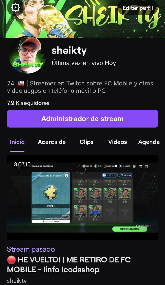 ⚠️ Querida comunidad: Me retiro de FC Mobile NO para siempre, simplemente es una forma de "protesta" por el recientemente evento llamado (Capitanes) ya que para sacar una carta de 111 GRL tienes que recolectar 4 mil fragmentos 🧩 

PD: Volveré para el evento del Aniversario. 🎉🫡
