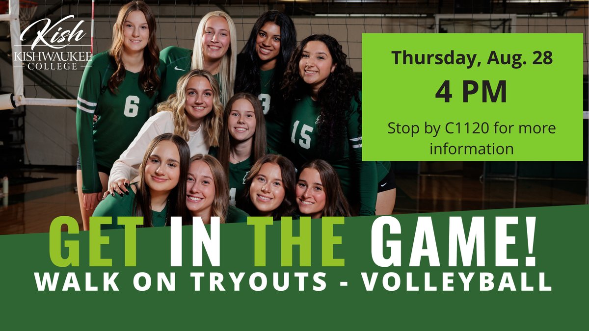 kougarathletics's tweet photo. Current FA25 semester registered students, Volleyball is looking to add a potential walk-on athlete this season.  If interested, contact Athletic Office in C1120 on campus or email ➡️studentinvolvement@kish.edu for tryout info for Wednesday, Aug 27 at 5:00 pm 🏐 https://t.co/Zf55AGmwjx