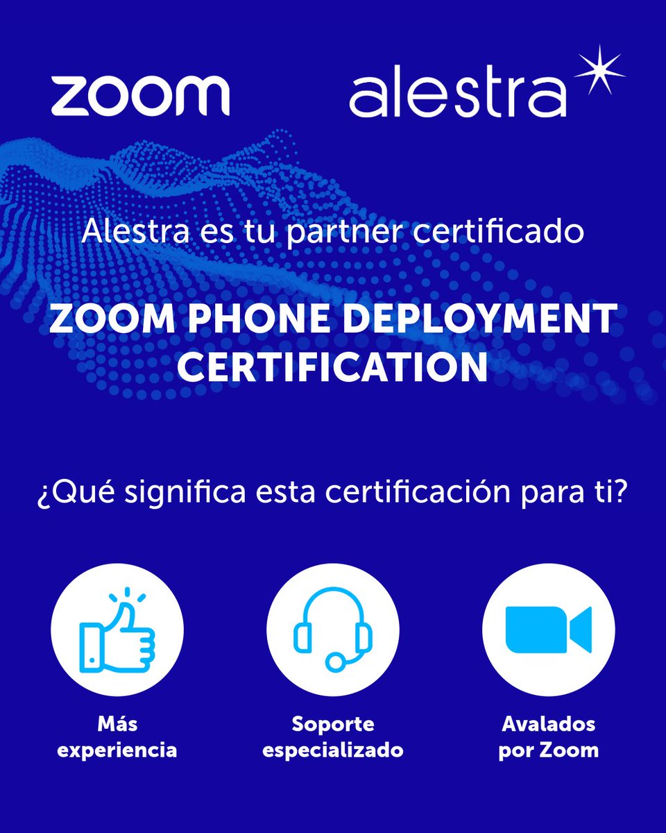 Con esta certificación, Zoom nos reconoce como expertos en implementación y soporte de su suite de comunicación.​
​
Alestra, tu aliado tecnológico certificado✅ .

#ZoomPhone #Alestra #Zoom #TransformaciónDigital​
#TecnologíaQueConectaTuVida