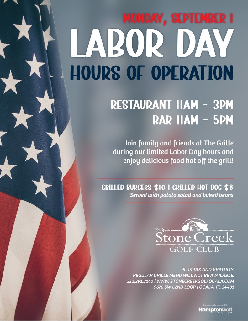 SC_GolfClub's tweet photo. Join family and friends at The Grille during our limited Labor Day hours and enjoy delicious food hot off the grill!

Hours of Operation: Monday, September 1
🔹Restaurant 11am - 3pm
🔹Bar 11am - 5pm

🍔GRILLED BURGERS $10 | 🌭GRILLED HOT DOG $8 https://t.co/qRvLPigo81