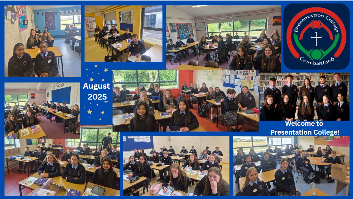 Pres_Carlow's tweet image. 💙Our new school year has begun! The transition from Primary to Secondary has run very smoothly - many thanks to our #Meitheal Team for their help and guidance. Our First Years have enjoyed a programme of induction over the past two days. #bonding #learning #teaching @CeistTrust