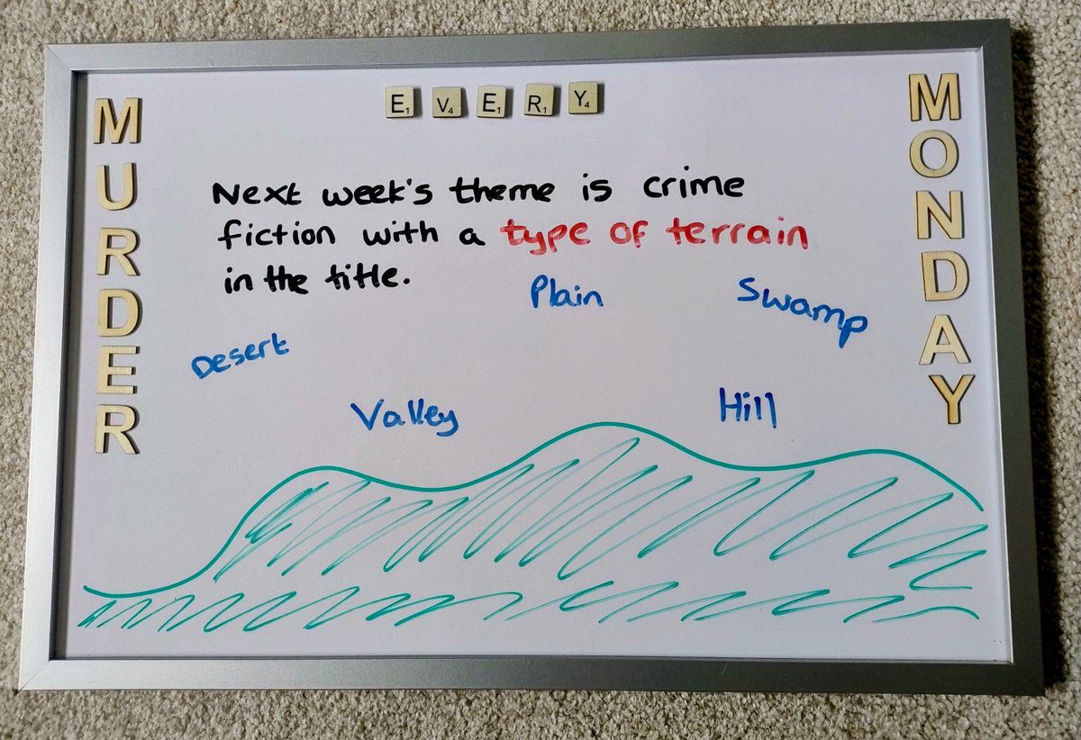 It's nearly #MurderEveryMonday and next week's theme is crime fiction with a type of terrain in the title e.g. swamp, hill, desert etc.
Not sure what #MurderEveryMonday is?Here's the link: crossexaminingcrime.wordpress.com/2023/02/05/mur…
Want to see future themes? Here's the link: crossexaminingcrime.wordpress.com/murdereverymon…