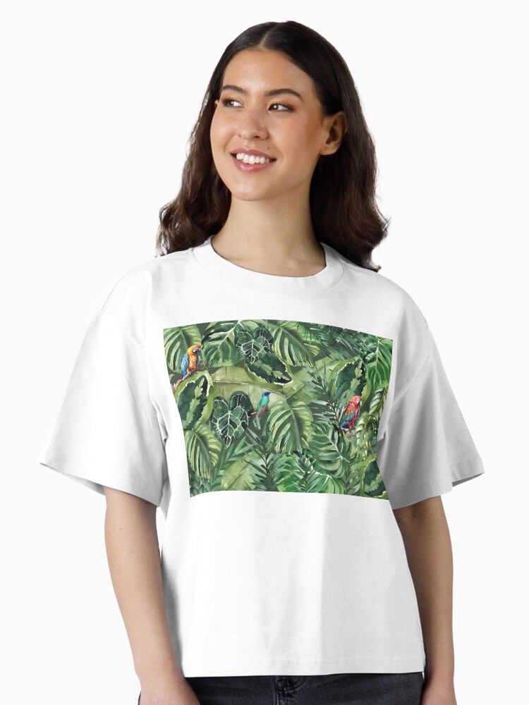 HurmerintaArt's tweet image. The lush, green tropical jungle is filled with exotic trees and plants. 
The leaves make a great place for the birds to enjoy the morning moment.

#shirts #pouches #mugs #caps #bags #pillows #parrots #nature 

redbubble.com/i/t-shirt/Parr…