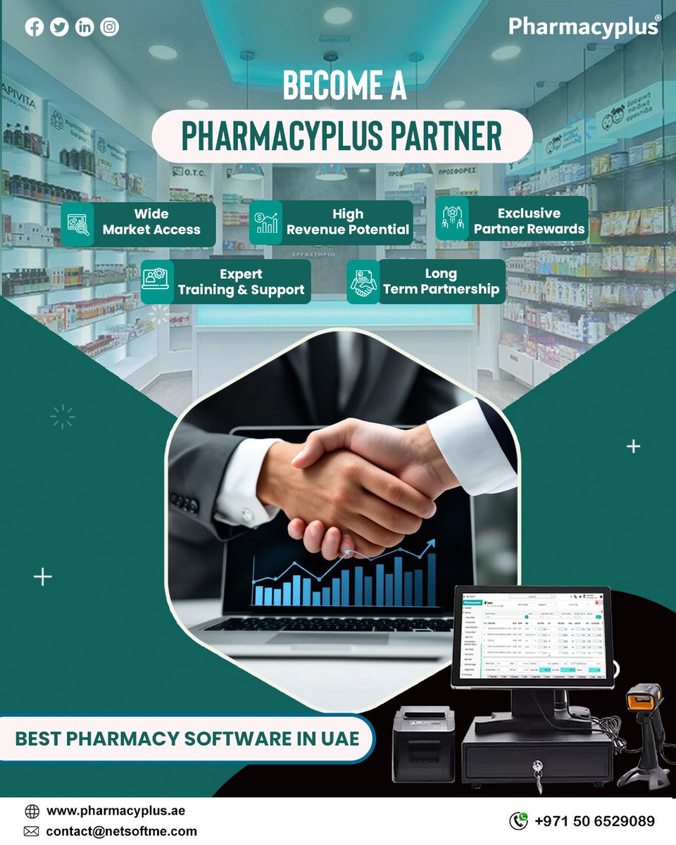 Pharmacyplus2's tweet photo. Become a PharmacyPlus Partner

Best Retail Pharmacy Software in UAE

 Call: +971 50 6529089

#Pharmacy #PharmacyPlus #pharmacypluspartner #becomeapartner #resellerpartner #pharmacyinventorysoftware #pharmacyerpsoftware  #pharmacybillingsoftware #pharmacymanagementsoftware https://t.co/jBe8euXAa1