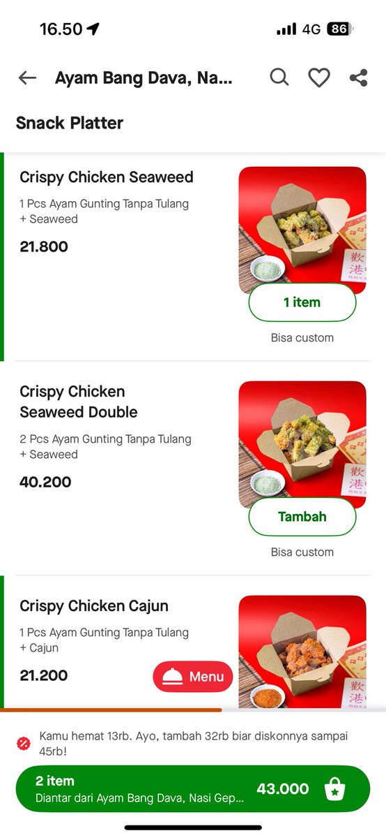 achmdfa's tweet photo. Pesennya juga gampang bangett, sekarang Ayam Bang Dava bisa kalian temuin di GoFood/GrabFood/ShopeeFood

Grab it fast guysss! Cobainn🤤🤤🤤 https://t.co/Kl0c0YbJiM
