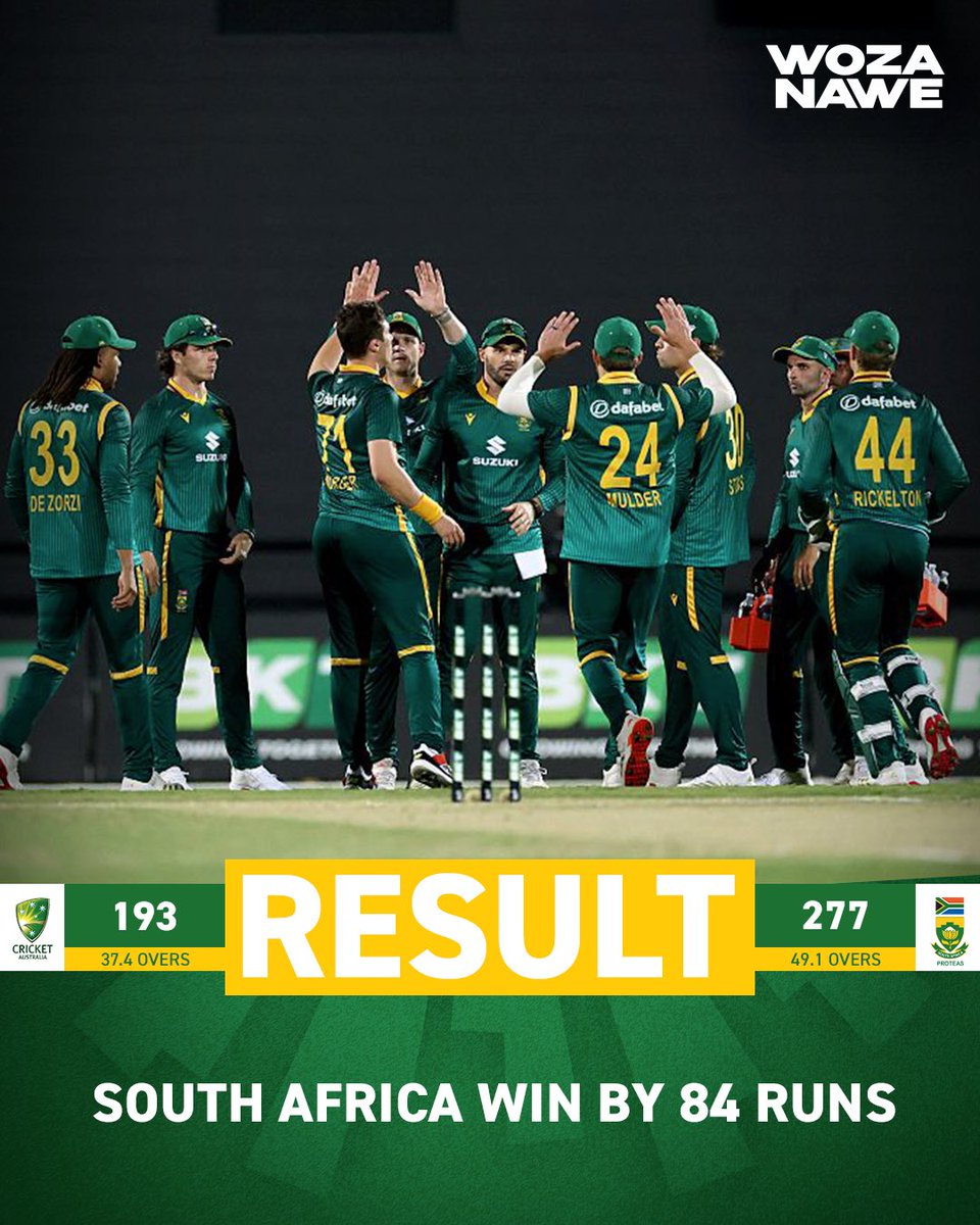 Australia’s innings totals in last four home ODIs
163 all-out vs PAK, Adelaide, 2024
140 all-out vs PAK, Perth, 2024
198 all-out vs SA, Cairns, 2025
193 all-out vs SA Mackay, 2025

Australia have just one win in their last eight completed ODIs.