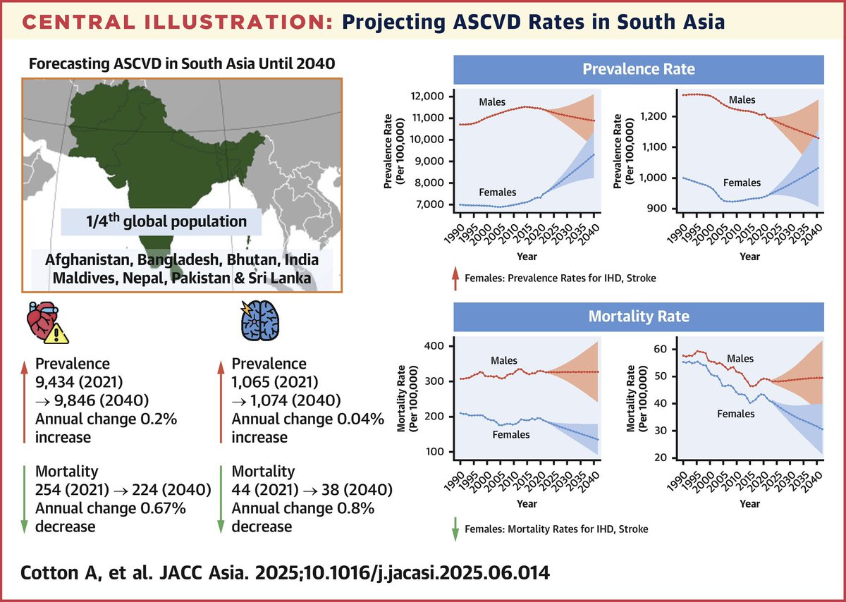 Led by Antoinette Cotton, we forecasted atherosclerotic cardiovascular disease burden in South Asia Until 2040.

Read the full article 👇
shorturl.at/AYhxt

#JACCAsia #Cardiology