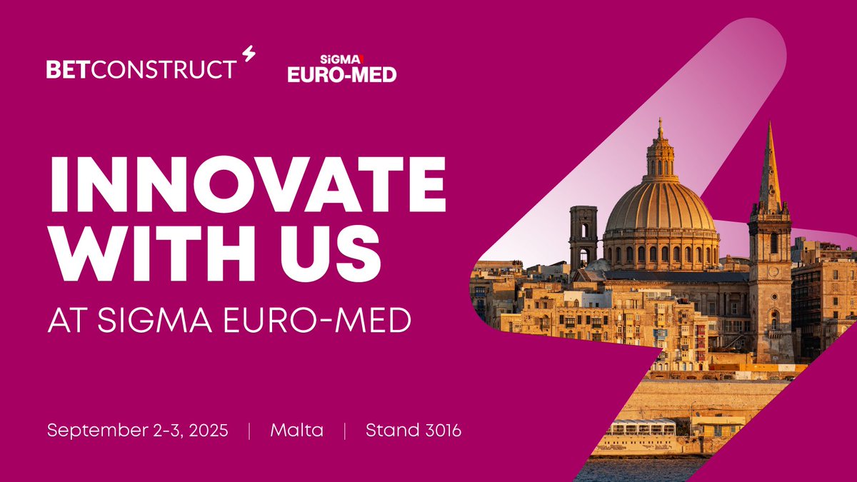 Ready to make waves in the Euro-Med?

BetConstruct is thrilled to announce its participation in SiGMA Euro-Med 2025, where the global community gathers to explore innovation and growth opportunities.

September 2–3, 2025
Malta
Stand 3016

Register now: shorturl.at/aT1KY