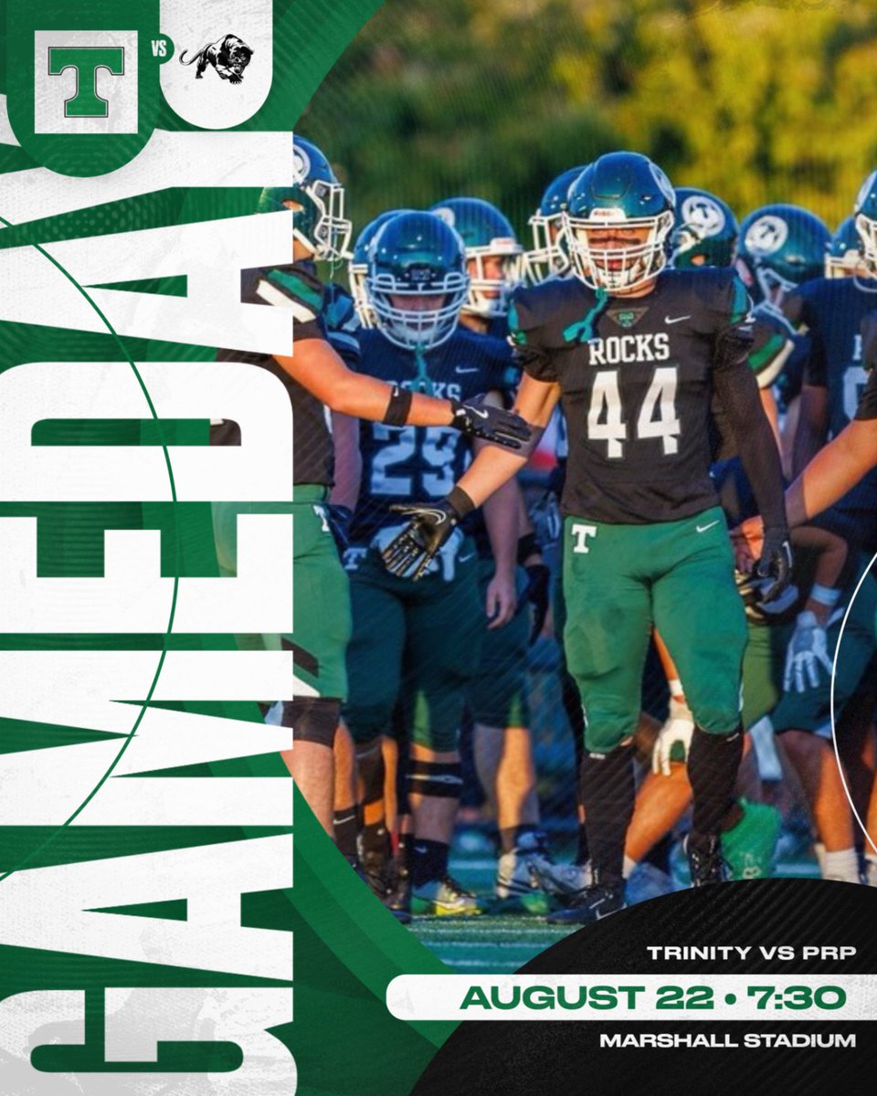 Trinity Football. Game Day. Marshall Stadium.

🎟️ bit.ly/4oVkcD0 
💻 WDRB+ App 
📻 AM970 WGTK

Gates open at 6PM. Go Rocks. ☘️🏈