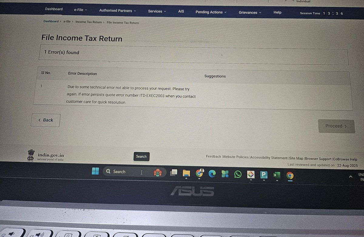 CA Ankit jain (@ca_ankitjain_) on Twitter photo <a href="/IncomeTaxIndia/">Income Tax India</a> <a href="/nsitharaman/">Nirmala Sitharaman</a> The Income Tax site is not working (Error: ITD-EXEC2003), causing delays in filing ITRs. This wastage of time is frustrating! Please #Extend_Due_Date_Immediately to ensure smooth compliance. #ITR #TaxpayersStruggle #professionalharrasement <a href="/IncomeTaxIndia/">Income Tax India</a> <a href="/nsitharaman/">Nirmala Sitharaman</a> The Income Tax site is not working (Error: ITD-EXEC2003), causing delays in filing ITRs. This wastage of time is frustrating! Please #Extend_Due_Date_Immediately to ensure smooth compliance. #ITR #TaxpayersStruggle #professionalharrasement