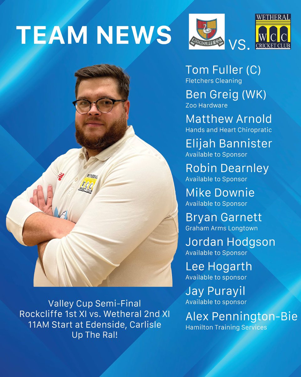 WetheralCC's tweet image. Our teams for this weekend!

A busy bank holiday weekend ahead, lots of cricket as we head into the last few weeks of the season. 

Up the Ral! 🧙‍♂️