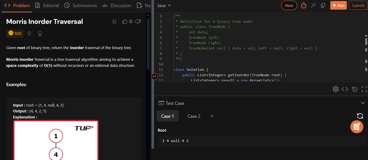 sourabhBis51582's tweet photo. Day 10 – Trees 🌳

Serialize and Deserialize Binary Tree
Morris Preorder Traversal of a Binary Tree
Morris Inorder Traversal of a Binary Tree

✅ Finished all Tree problems from @striver_79 Sheet.

#DSA #DataStructures #Networking #TechJourney  #LeetCode #StriverDSASheet https://t.co/Jnsgiw7gp3
