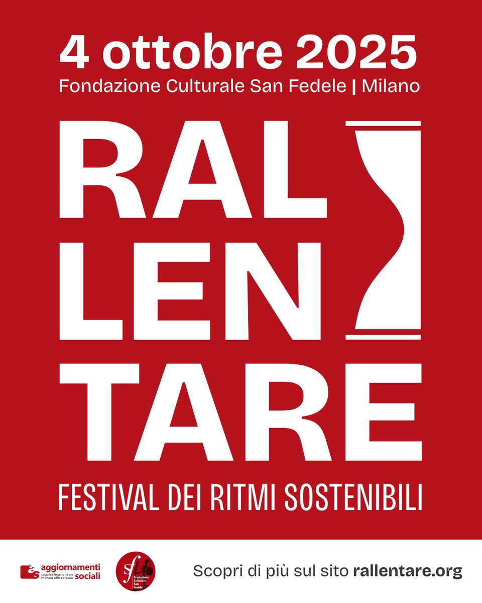🛑All’ingresso della Comunità di Villapizzone, a Milano, un cartello semplice ma eloquente accoglie chi arriva: #RALLENTARE. Non solo un’indicazione, ma un invito a cambiare prospettiva, a vivere il tempo in modo diverso.

Per saperne di più: rallentare.org