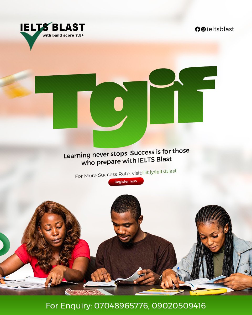 IeltsBlast's tweet photo. TGIF! Learning never stops, your IELTS success story starts here at IELTS Blast

Check out our proven success stories now: https://t.co/tz7EJCoMmL
Let’s make your IELTS goals a reality!"
#ielts #ieltspreparation #studyabroad #TGIF https://t.co/ixLuDcMuvy
