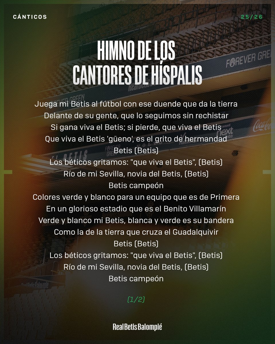 RealBetis's tweet photo. 𝙿𝚞𝚛𝚊 𝚙𝚘𝚎𝚜ɪ́𝚊 🎶💚 https://t.co/Dm22VM7g45