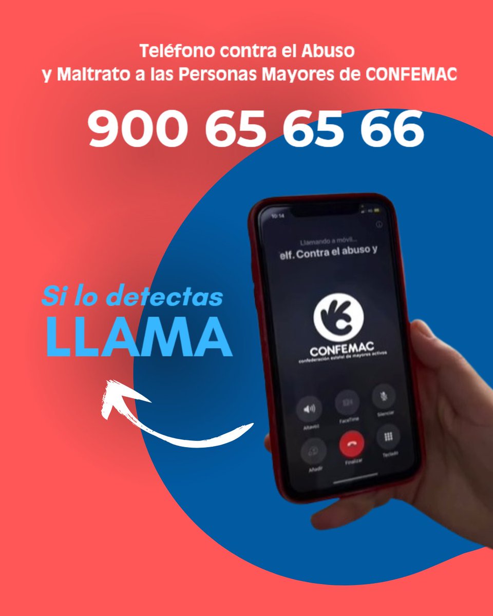 CONFEMAC65's tweet photo. 📞 En #CONFEMAC gestionamos el Teléfono Contra el Abuso y #Maltrato a las ##PersonasMayores.
Desde 2019 hemos atendido 3.417 casos sin financiación externa.
🤝 Apóyanos con Bizum: 08419
🔄 Comparte para que más personas conozcan este recurso https://t.co/84zHozB6BA