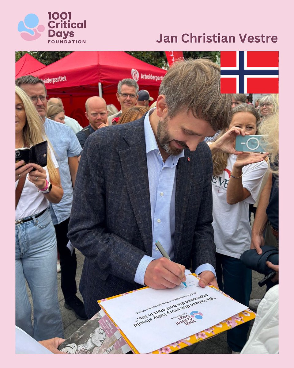 1001 Critical Days Foundation (@1001cdf) on Twitter photo Our Declaration of the Day is from <a href="/jcvestre/">Jan Christian Vestre</a> , Norway’s Minister of Health and Care Services 🇳🇴
By signing the 1001 Critical Days Declaration, he reaffirmed the belief that every baby deserves the best start in life 💛
#1001CriticalDays #Norway Our Declaration of the Day is from <a href="/jcvestre/">Jan Christian Vestre</a> , Norway’s Minister of Health and Care Services 🇳🇴
By signing the 1001 Critical Days Declaration, he reaffirmed the belief that every baby deserves the best start in life 💛
#1001CriticalDays #Norway