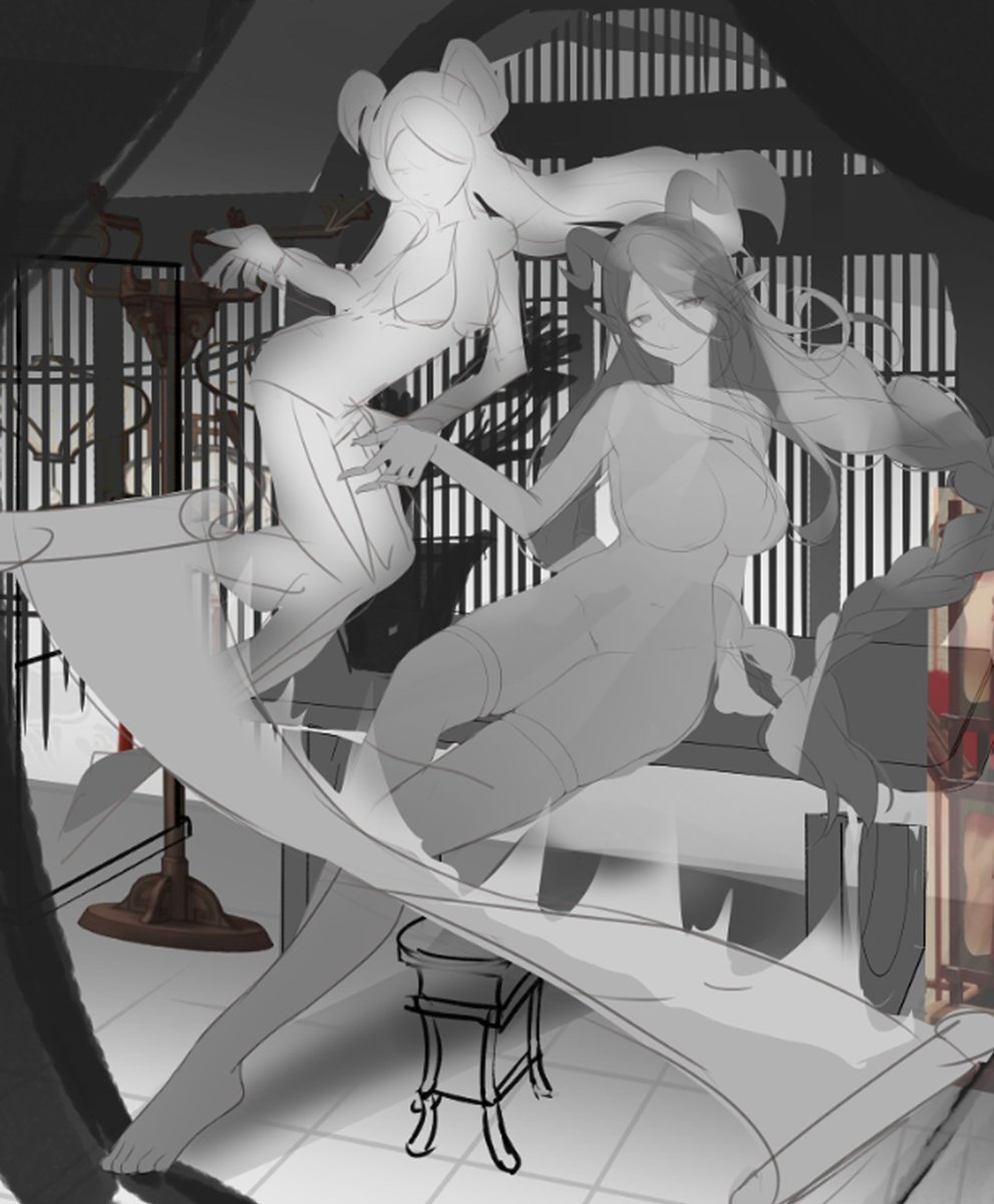 q_pepeti's tweet image. From sketch to final… how the heck did I even do this? I can’t believe it myself 
#wipart #Commission #commissionart