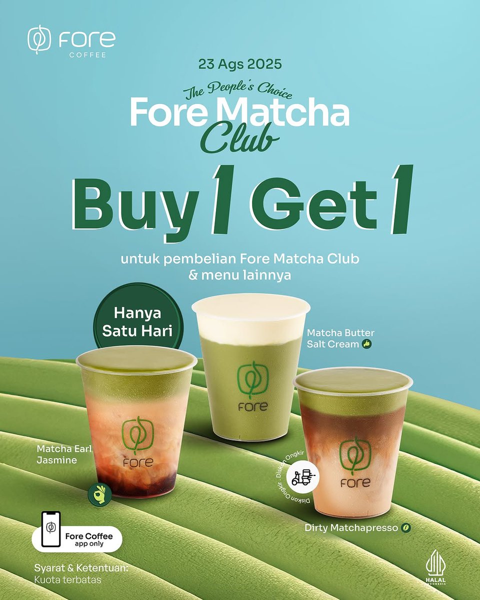 RacunBelanja's tweet photo. Fore Coffee Buy 1 Get 1
🗓️ 23 Agustus 2025
📌 Aplikasi Fore Coffee https://t.co/Dez1PC8emD