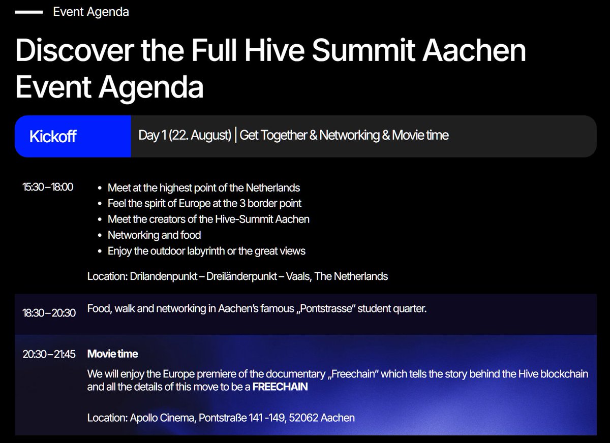 beersaturday's tweet photo. The Agenda for #HiveSummit in #Aachen day 1
https://t.co/cP0o4EgRnO https://t.co/Xlon14NQbP