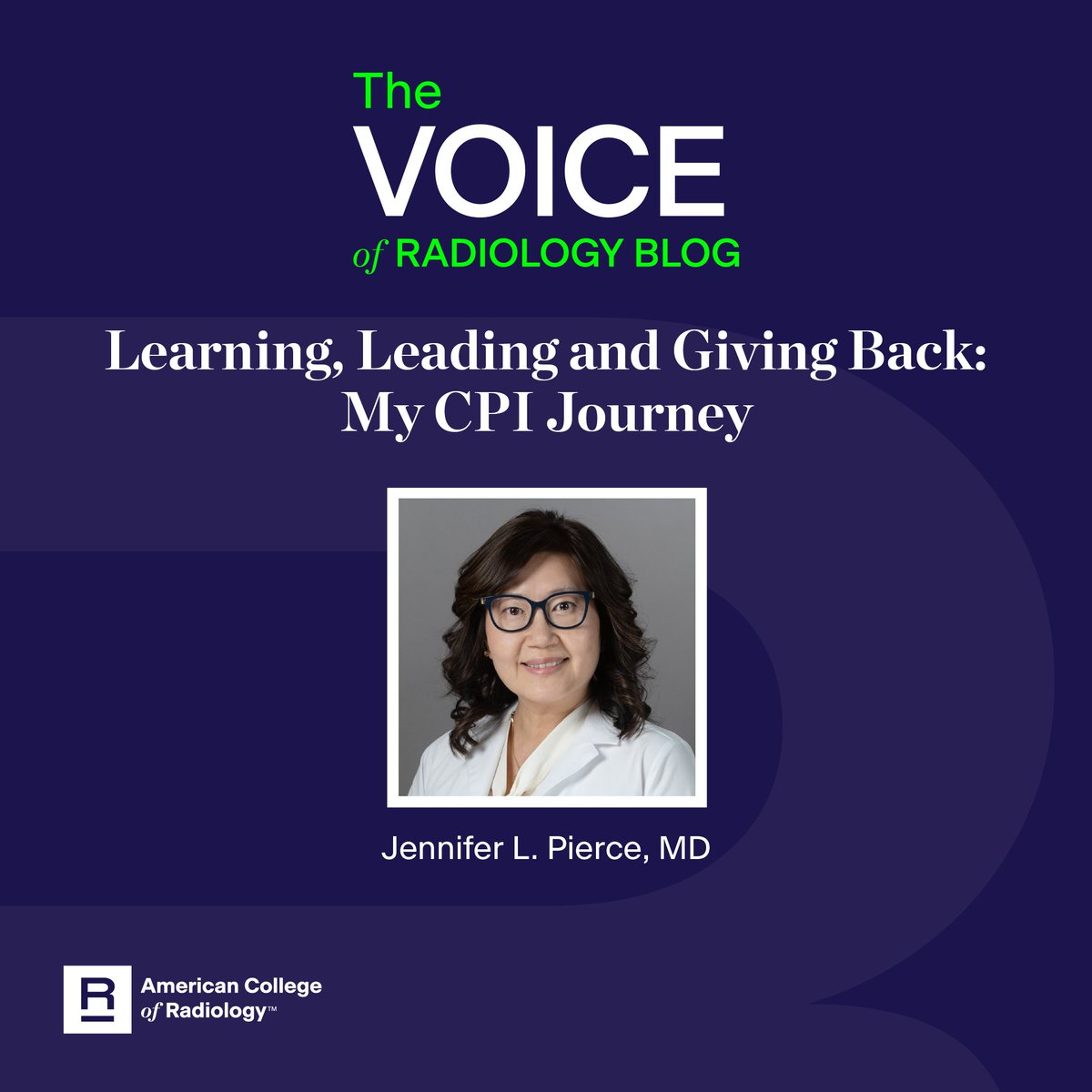 RadiologyACR's tweet photo. "When I think back to my early days in radiology, I never imagined Iβd one day be leading a program that played such a pivotal role in my own education." Explore Jennifer L. Pierce, MD's path from #ACRCPI learner to leader in this week's #VoiceofRadiology https://t.co/a126QRkE1K https://t.co/7YBxbatYS7