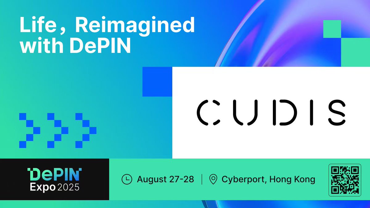 🚀CUDIS <a href="/CudisWellness/">CUDIS</a> 确认参与 DePIN Expo 2025 <a href="/ExpoDePIN/">DePIN Expo</a> ！

📅时间：2025 年 8 月 27–28 日
📍地点：香港 · 数码港
🔗报名：lu.ma/1qol9wna

medium.com/@ExpoDePIN/cud…

DePIN Expo 2025 今日宣布，获得奖励性长寿协议构建者 CUDIS <a href="/CudisWellness/">CUDIS</a>