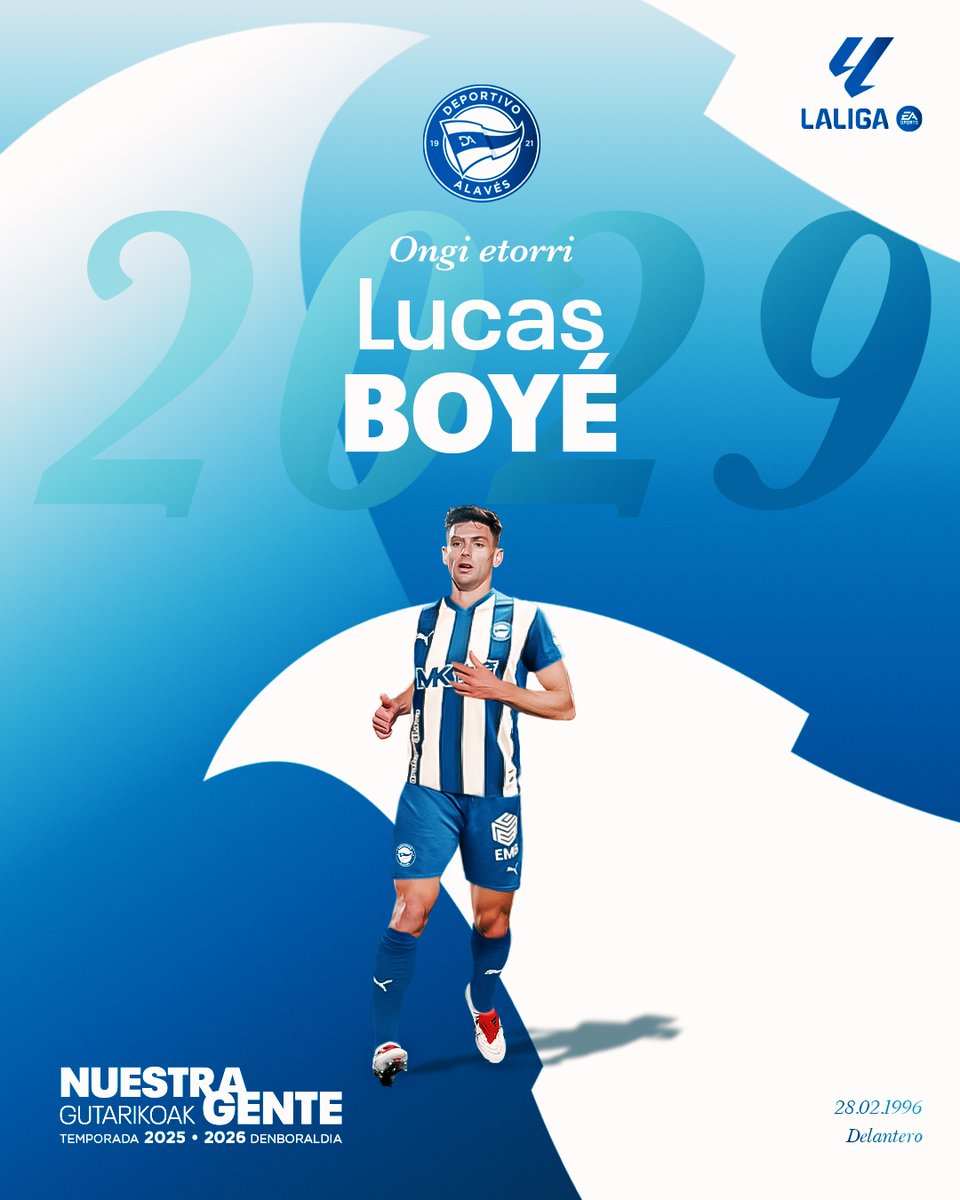 ✅ OFICIAL | Lucas Boyé, un valor seguro para la delantera albiazul.

📰 tinyurl.com/ysau3y7w

Ongi etorri, <a href="/LucasBoye1/">Lucas Boyé</a>!!

#OngiEtorriBoyé #NuestraGente
#GoazenGlorioso ⚪️🔵