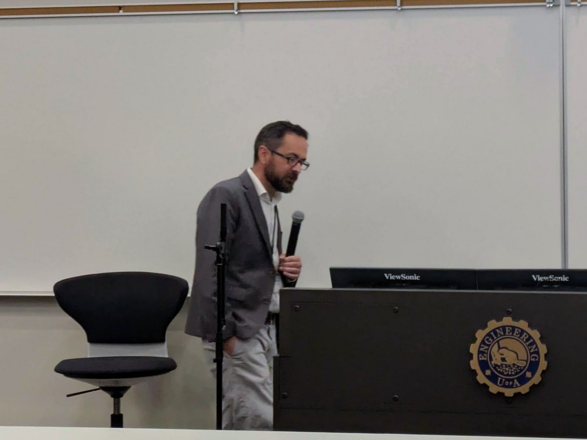 r2b7e's tweet photo. Great to be back at the @UAlberta  for the FEGRS seminar series! I had a wonderful time discussing #EthicalAI with the students and faculty. It's always a pleasure to engage with the next generation of engineers on such a critical topic. https://t.co/Wy5nVUwRud