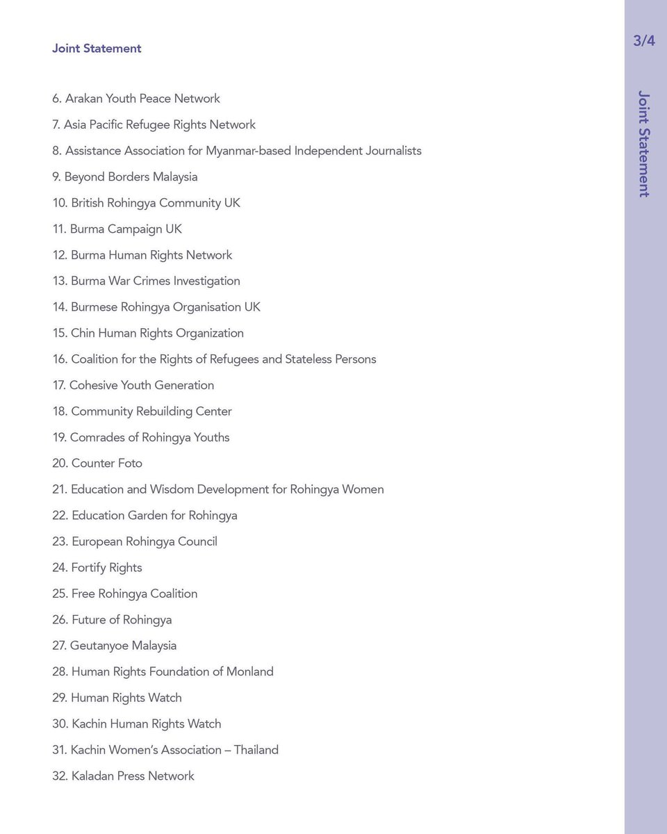RYEN_ORG's tweet photo. Joint Statement: More than 50 human rights groups, including Fortify Rights, call on the U.N. to ensure Rohingya voices lead discussions in the upcoming conference on September 30.

https://t.co/LADFiOFifY https://t.co/KkR8qL8ygk