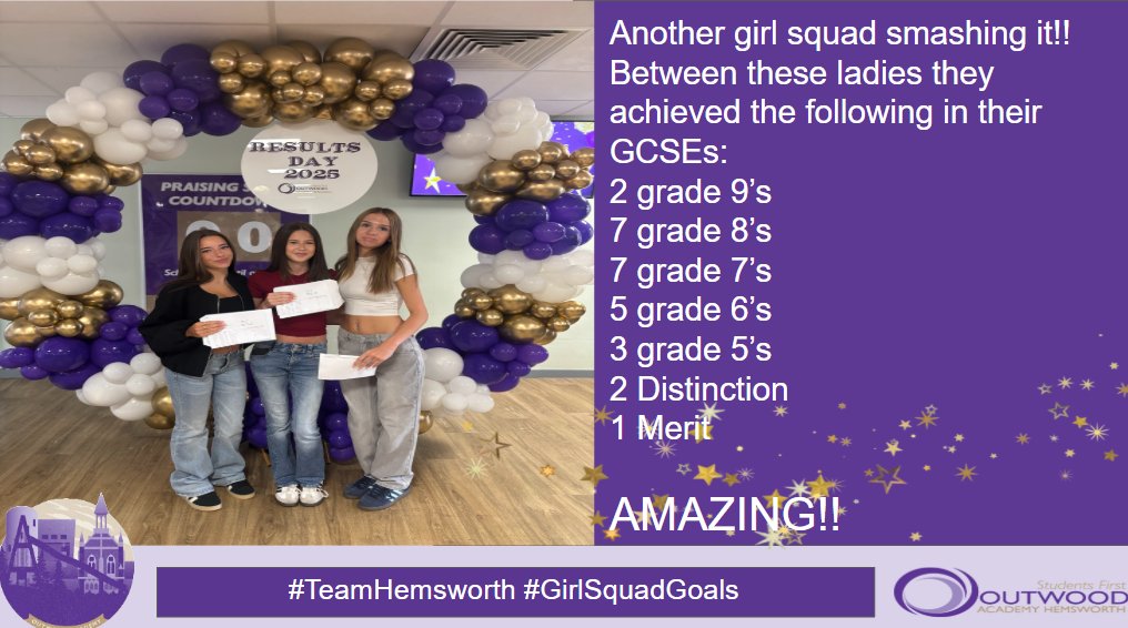 OAHemsworth's tweet photo. Here comes the girls.....................
With a phenomnal set of GCSE results!!
Well done to Izzy. Lornah, Chantelle, Esme, Ruby, Liv, Vanessa and Evie, we are super proud of you all!

#Proud #TeamHemsworth #ResultsDay2025 https://t.co/LdM5OfNKSY