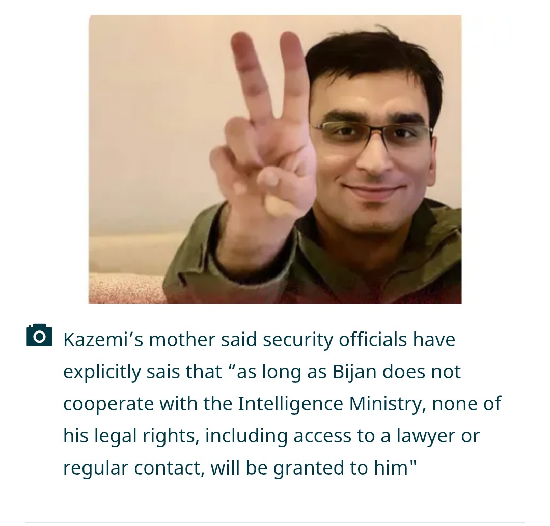 #Iran
216 days after the unlawful arrest of political activist #BijanKazemi, he remains in detention with no clear legal status or contact with his family.
Demand justice for Bijan.
<a href="/PenalReformInt/">Penal Reform International (PRI)</a>
<a href="/ICPRWPB/">WPB</a> 
<a href="/ICPRtweet/">ICPR</a>
