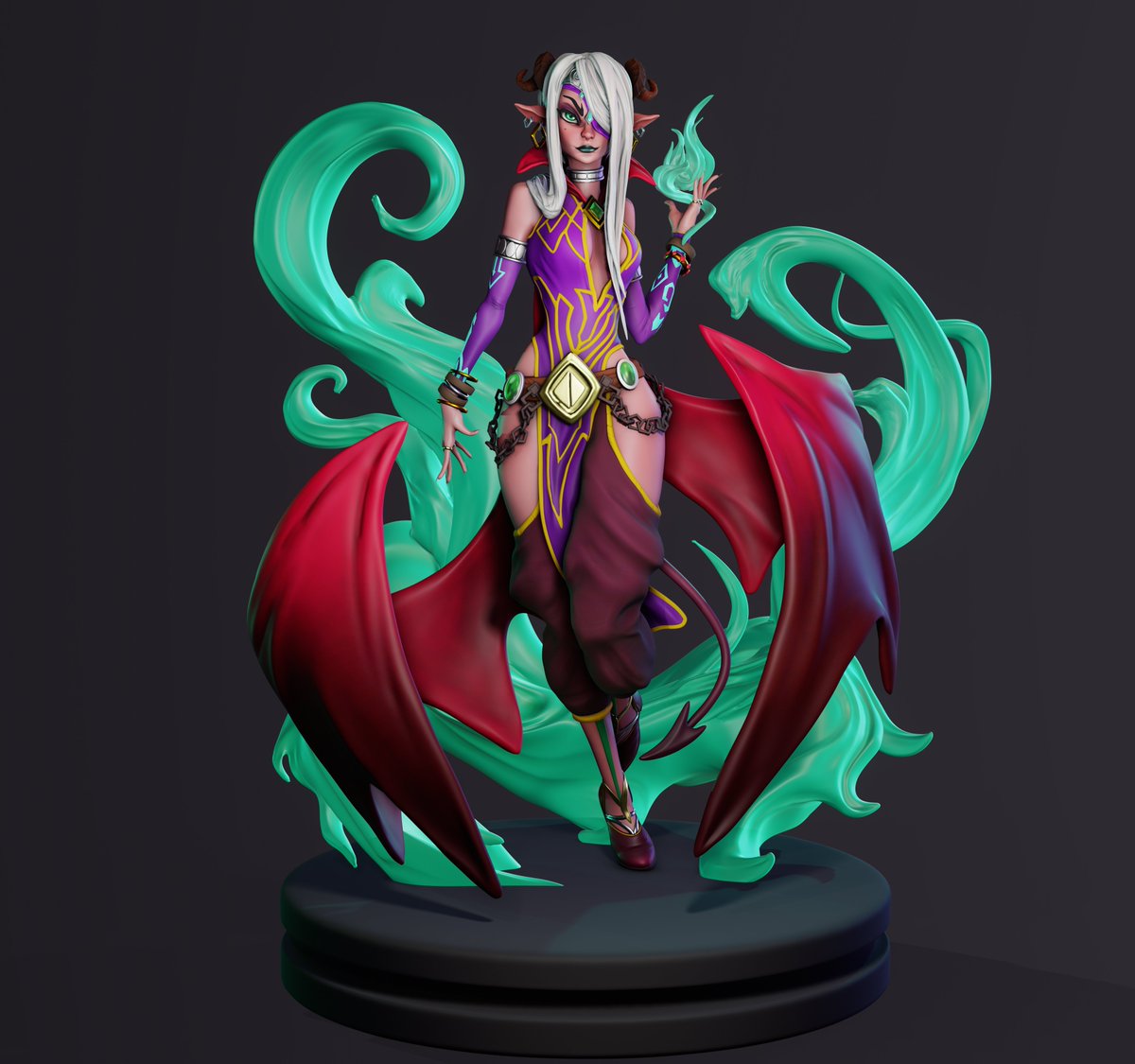 Mikari3D's tweet photo. Mercuri the Enchantress - Battle Chasers: Nightwar. 

This work was created for the #JoeMadChallenge competition, based on @JoeMadx
Thanks for contest to Slava @MAYA_slava

#Zbrush #3DCG #JoeMadChallenge 
#battlechasers #Mercuri #Enchantress https://t.co/4ERTYHfoAI