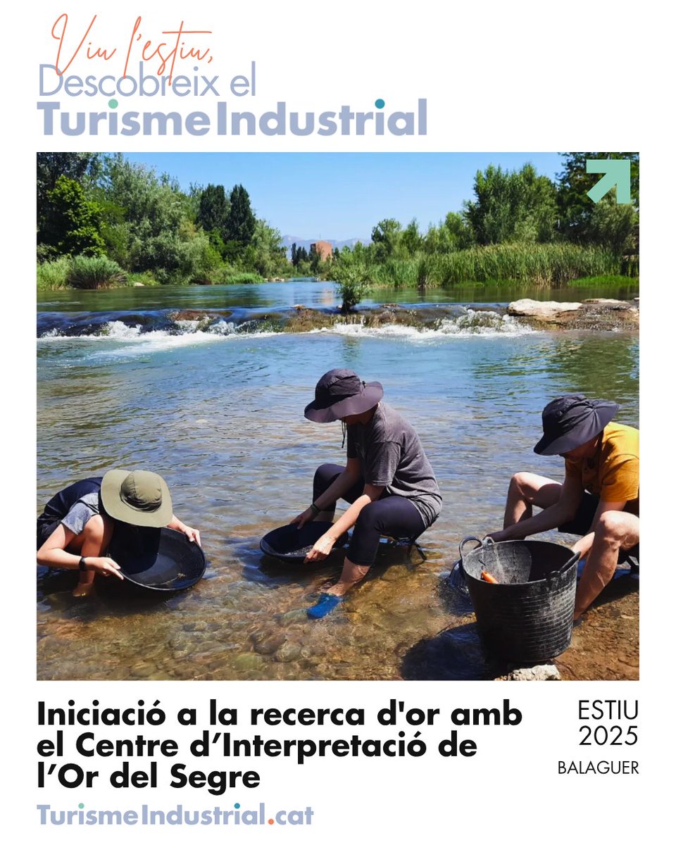 Viu l'aventura dels buscadors d'or del Segre! 🏅 El Centre d’Interpretació de l’Or del Segre de Balaguer organitza l’activitat “Iniciació a la recerca d’or”. 

Viu l'estiu, descobreix el Turisme Industrial! ☀️

🔗 xatic.cat/ca/activitats/…
#TurismeIndustrialCat #ViuEstiuXATIC