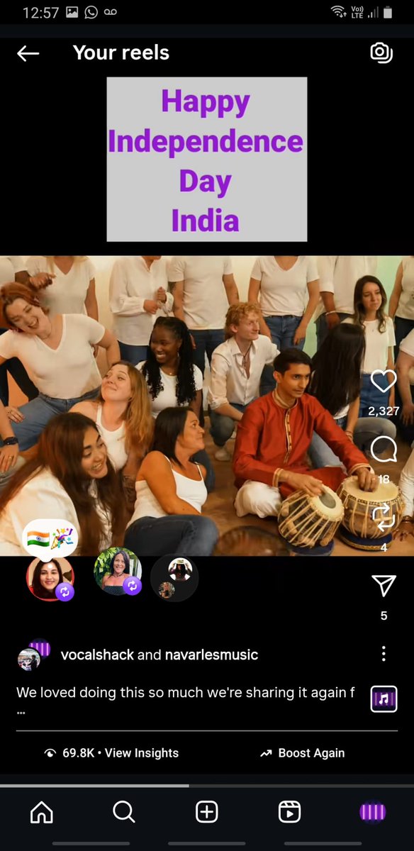 We're so pleased that our #IndepenceDay video for #India did SO well on insta...

69.7K views within 24hrs!!

instagram.com/reel/DNYQT4Uoh…

<a href="/arrahman/">A.R.Rahman</a> 

#Vocals #acappella #vundemataram #hindi #viral