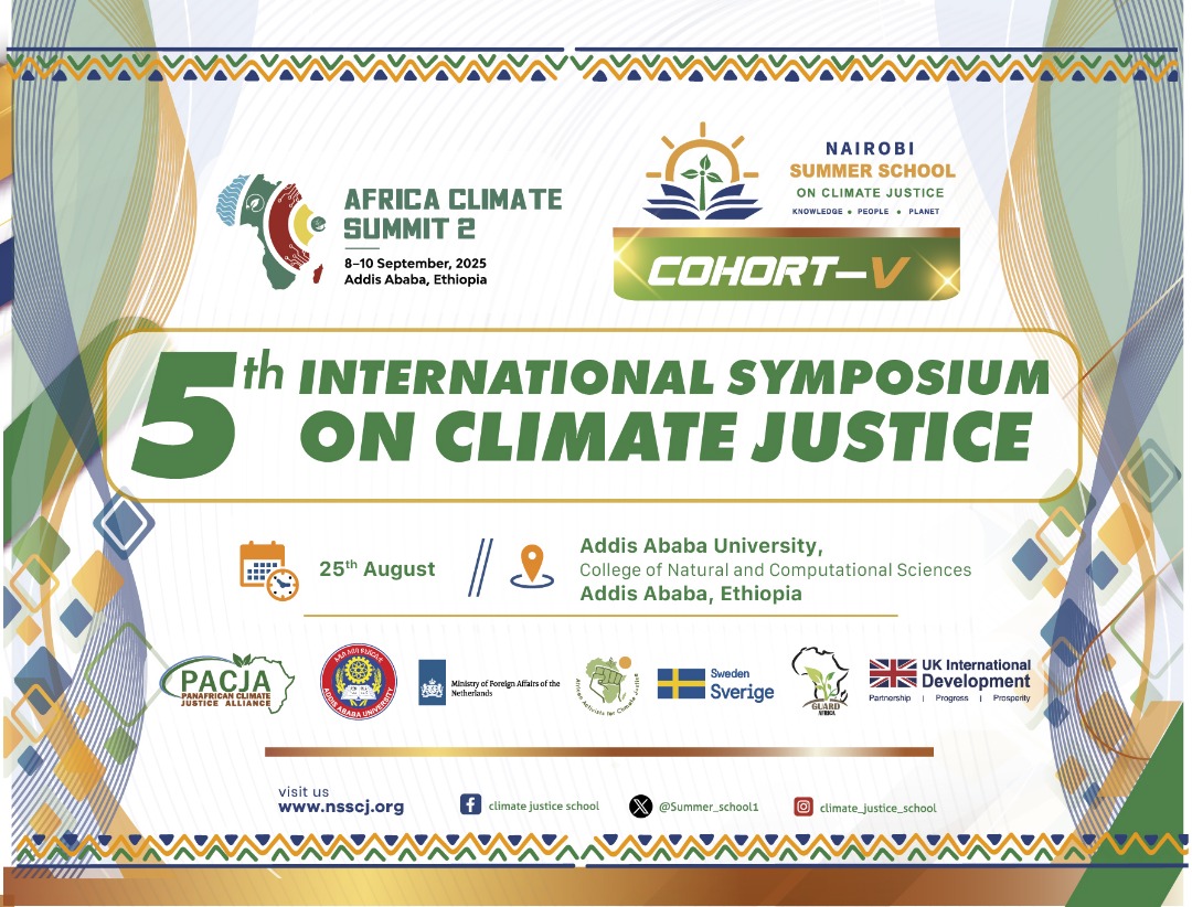 When the future sits in the room, the conversation shifts.

On 25 August 2025, Addis Ababa will host the Fifth International Symposium on Climate Justice — the launch of NSSCJ Cohort V.

This isn’t another policy talk. It’s where 200+ youth leaders from 141 countries sit with
