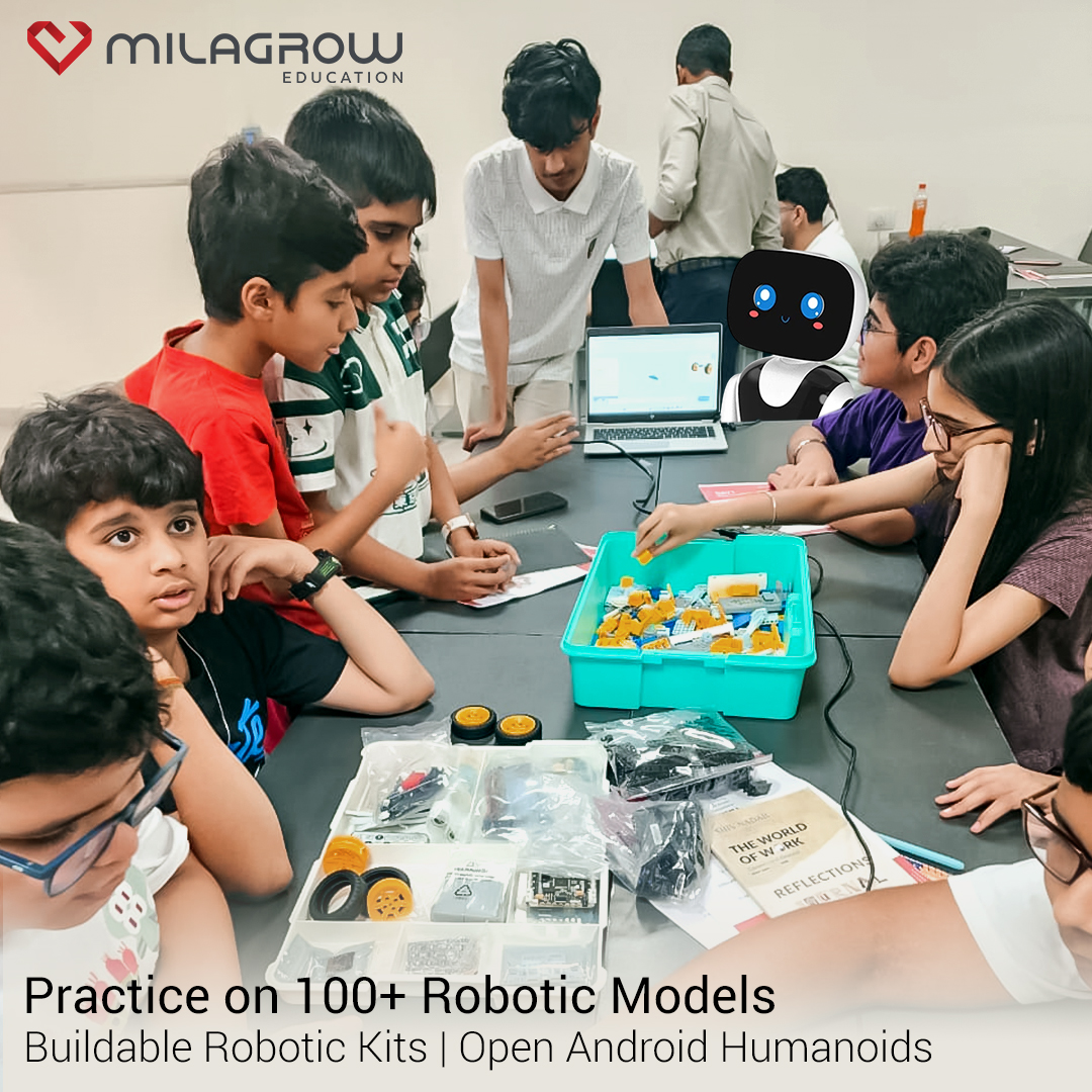 Create, Code &amp; Learn 🤖✨ with buildable robotic kits and open Android humanoids, spark innovation and hands‑on learning!
Learn More: zurl.co/tLJkk

#Robotics #STEMLearning #Innovation #FutureReady #TechFun #Milagrow #MilagrowEducation #Coding #Skills #PythonCoding