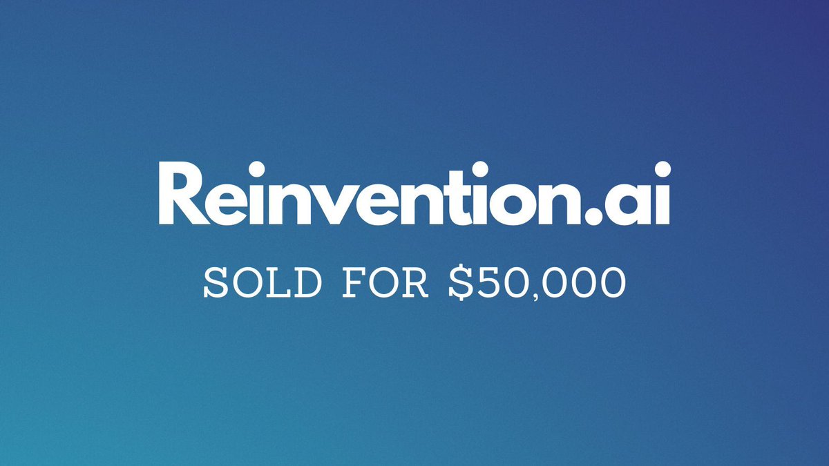 Yesterday saw $537k in domain name sales including:

$50,000 Reinvention․ai
$12,138 Crosswinds․com
$9,999 49․ag
$8,133 GolfTour․com
$7,600 CleanSkies․org
$6,755 MyCrew․com
$5,000 Bank․to

Full list 👉 namebio.com/daily

#Domains