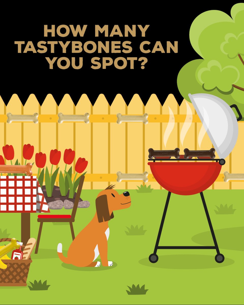 TastyBone_UK's tweet photo. It’s a TastyBone hide and seek! 🦴🐾 While we can’t sniff out TastyBones like our four-legged friends, it’s up to you to hunt them down in this picture. How many can you spot? 👀 https://t.co/rcNnn5kbbi