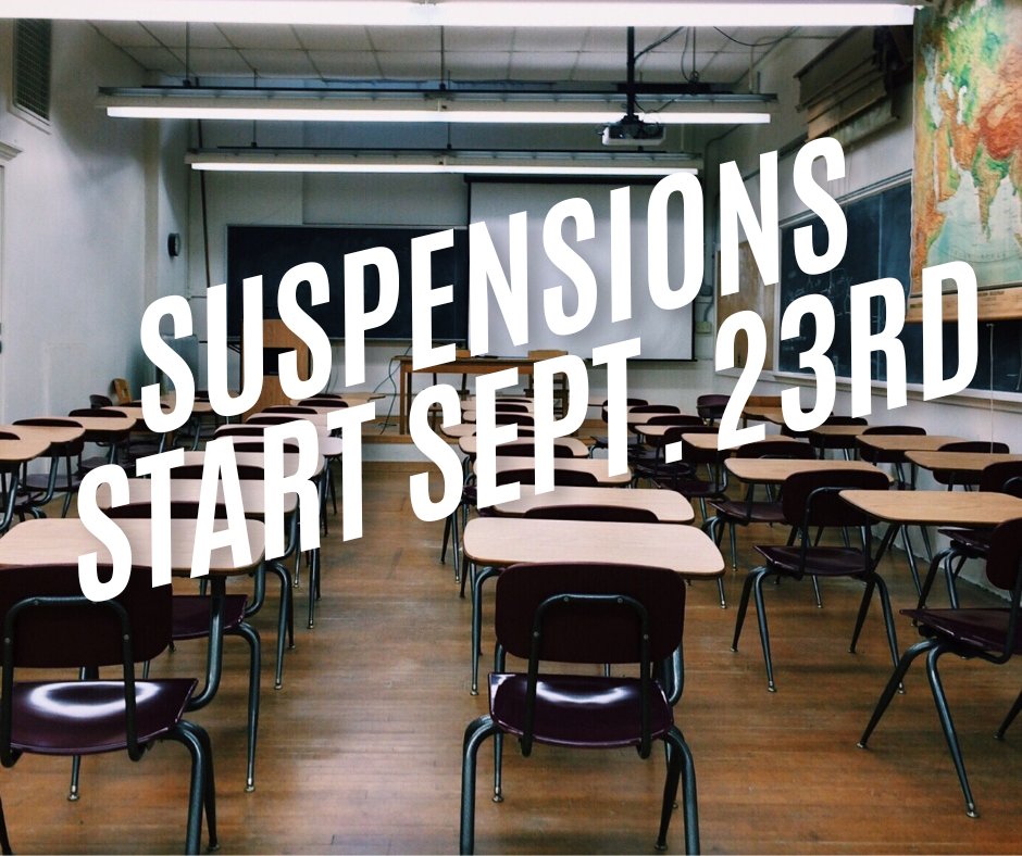 School suspensions for Grade 11 &amp; 12 students with outdated immunization records begins September 23rd. To check your child’s immunization record or to book an immunization appointment, visit: smdhu.org/vaccines