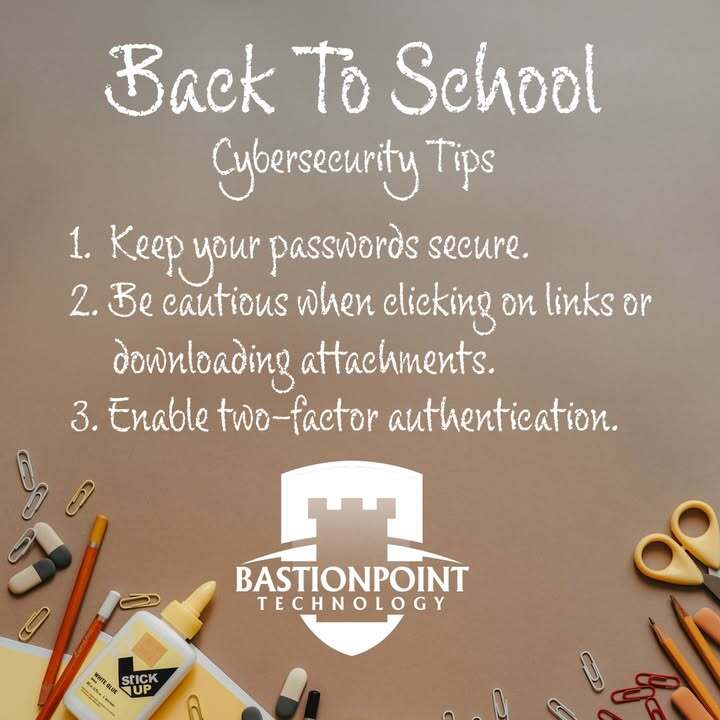 BastionpointRva's tweet image. A new school year means new opportunities and new risks online.

Here are three quick back-to-school cybersecurity tips to help keep your information safe:

#RVA #RichmondIT [1/2]