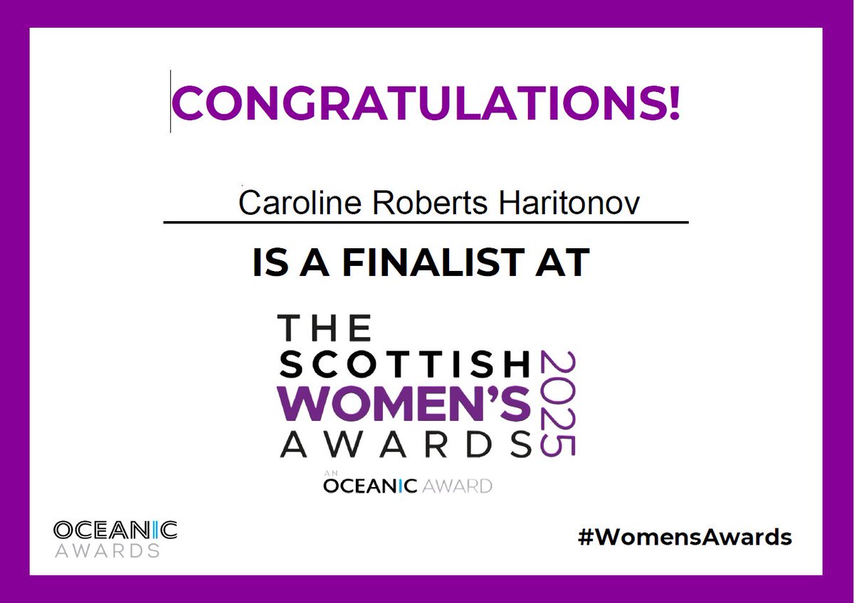 <a href="/astrimar_team/">Astrimar</a> Managing Director, Caroline Roberts Haritonov has been shortlisted as a finalist for a Scottish Women's Award in the Managing Director of the Year category! If you would like to vote for Caroline, please click here: surveymonkey.com/r/The6thScotti… #Leadership #Celebrate