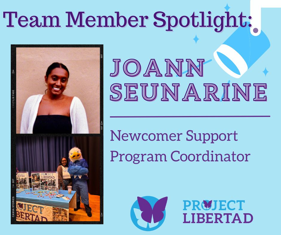 🌟 Team Spotlight: Meet Joann! 🌟

Our Newcomer Support Program Coordinator has been with us as a mentor, camp volunteer &amp; program leader. Now she’s empowering immigrant youth while pursuing dual Master’s in Public Health &amp; Latin American Studies! 👏 #ProjectLibertad