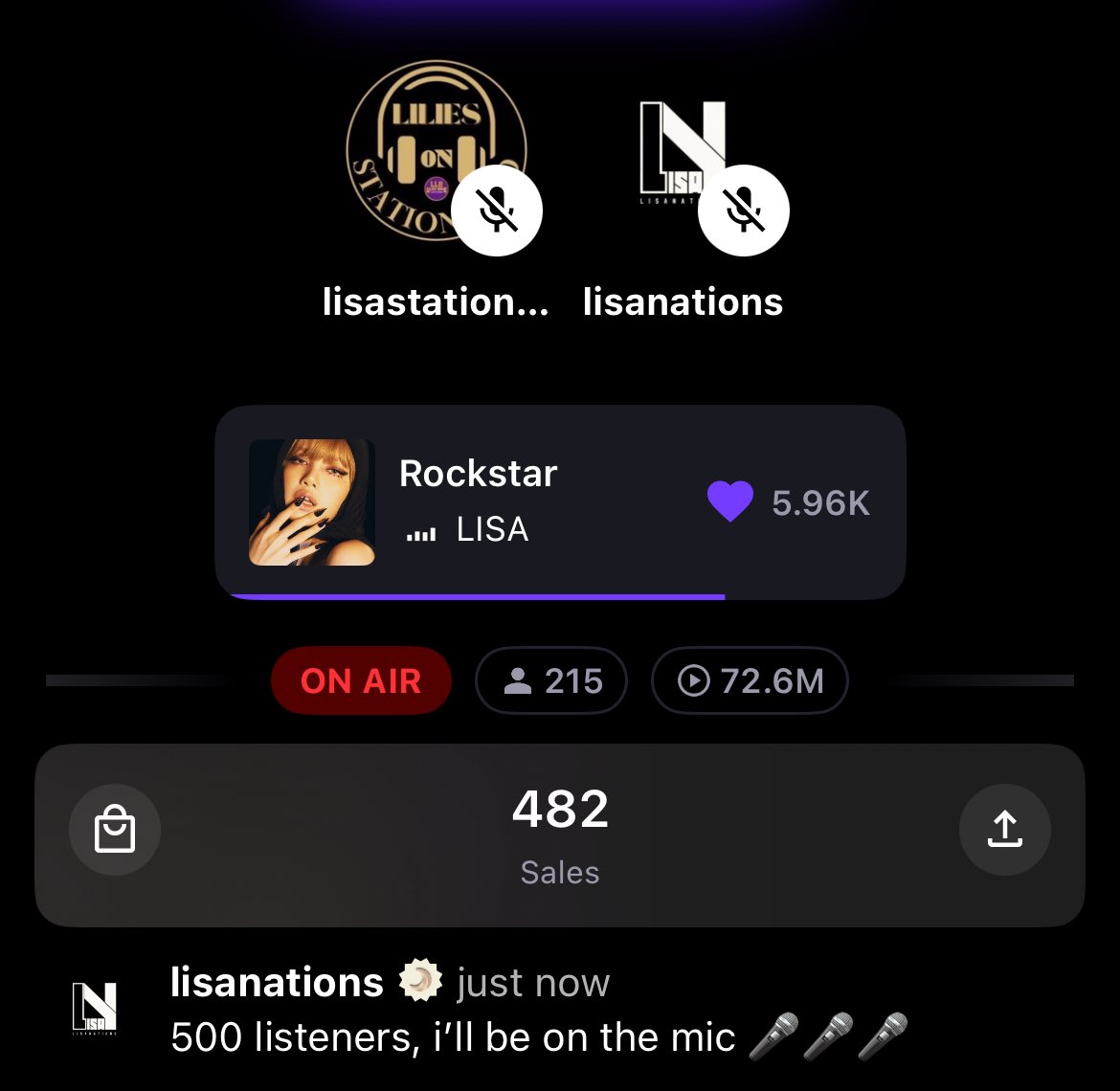 Admin will come off mute if we reach 500 listeners. 🎤🎤🎤