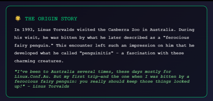 A real character with a story

Not just another made-up meme  

$TUX is built to last.